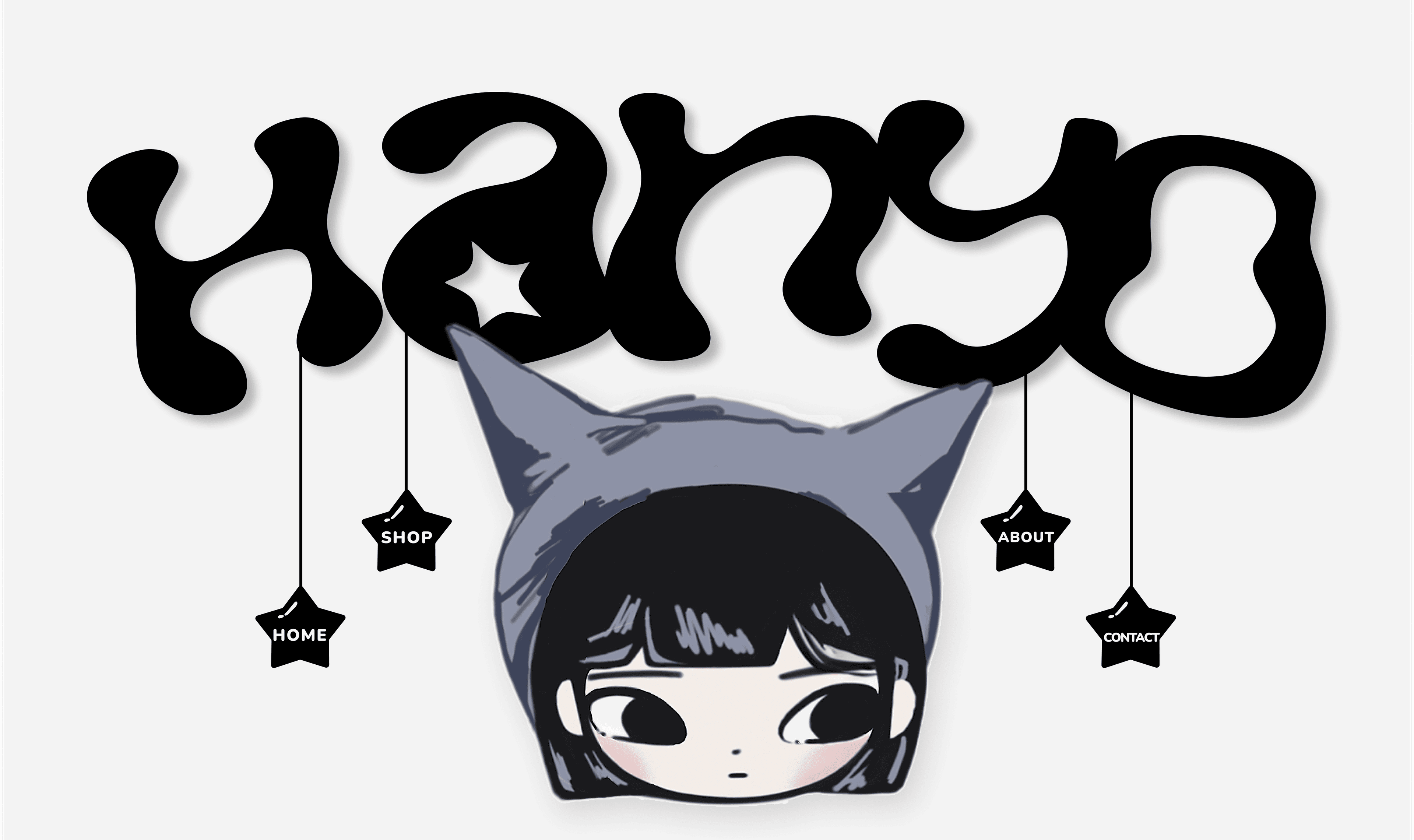 HANYO - cute cat-girl character with hanging star navigation ornaments